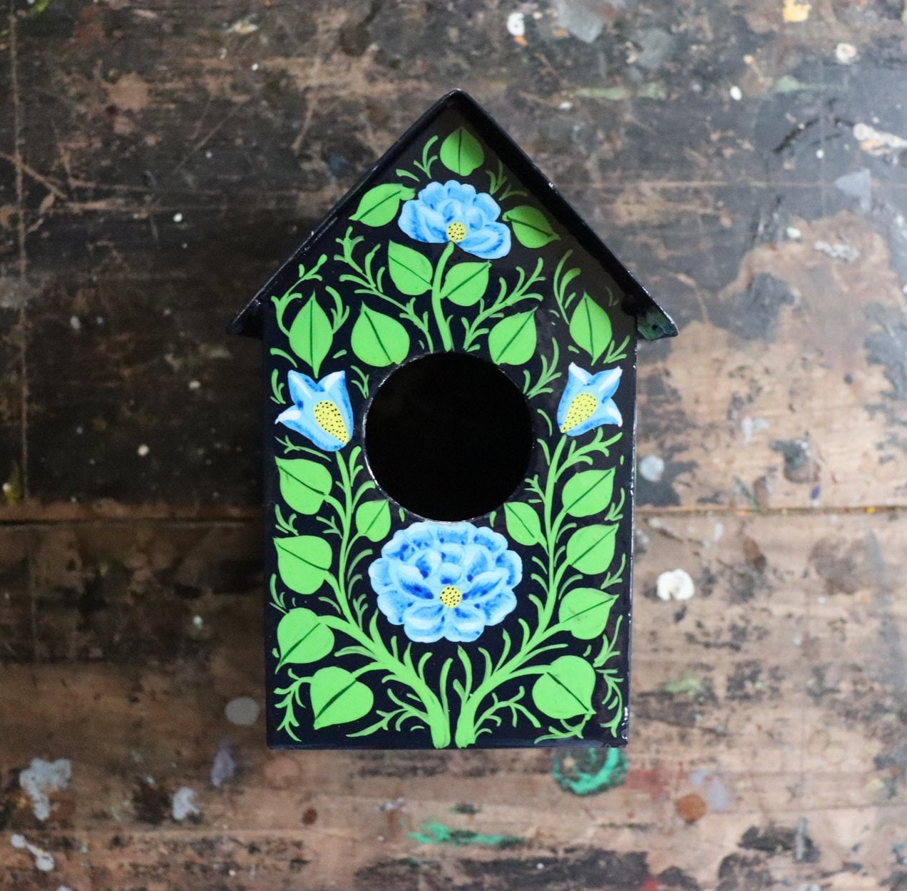 Fairy House Styled Bird House, Nesting Box, Hand Painted Gifts for Garden  Lovers, Green Bird Box, Birthday Gifts, Outdoor Garden Decoration 