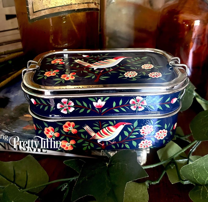 Pretty Lunchbox. 
Gift for Her 
metal bento box