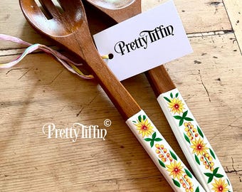 Wooden Salad Servers, Pasta Serving Set, Salad Spoon and Fork Set, Salad Serving Set, Salad Mixing Set, Salad Utensils, Salad Servers,