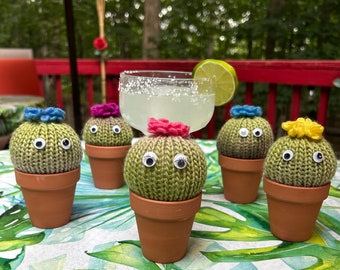 Mythic Minion Cactus, stuffed, soft sculpture, pincushion, pet plant, southwest decor, googly eyes, amaguri