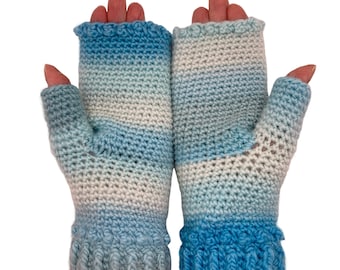 SKY WIZARD, XSMALL, fingerless knit mittens gloves mitts wrist warmers hander pants phone iphone gloves
