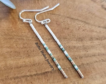 Seed Bead Earrings, minimalist earring, fall beaded earrings, beaded earring, western earring, turquoise beaded earring, gifts for teachers