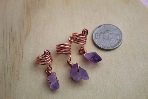 Amethyst loc jewelry crystal dreadlock bead dread bead hair