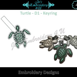 Turtle In The Hoop (ITH) - Keyring - Keyfob - Keychain Design - 4x4 Hoop -  Machine Embroidery - Instant DIGITAL Downloads