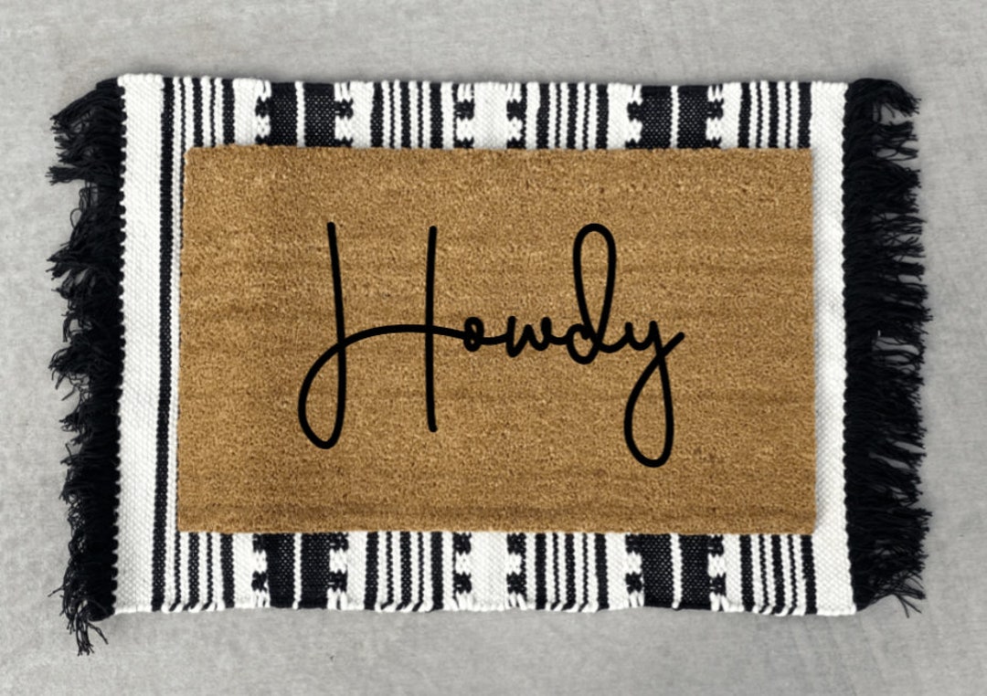 Howdy Doormat Coir Doormat Funny Doormat Cute Doormat Etsy