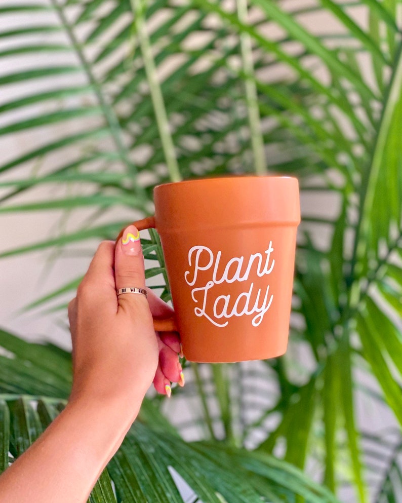 Plant Lady Cursive Terra-cotta Pot Mug image 0