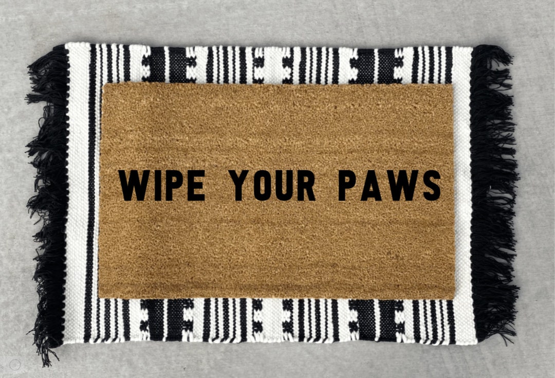 Wipe Your Paws Doormat Coir Doormat Funny Doormat Cute Etsy