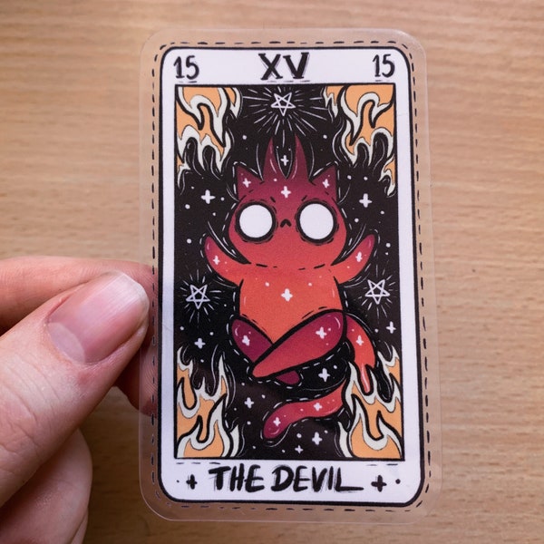 Teufel Tarot Transparent Sticker