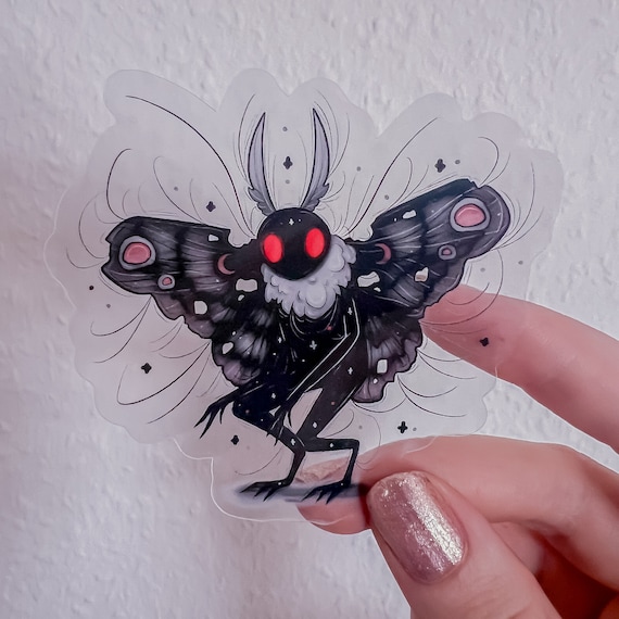 Moth man transparent sticker