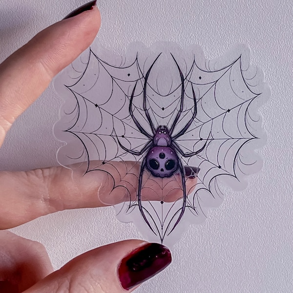 Skull Spider Transparent Sticker