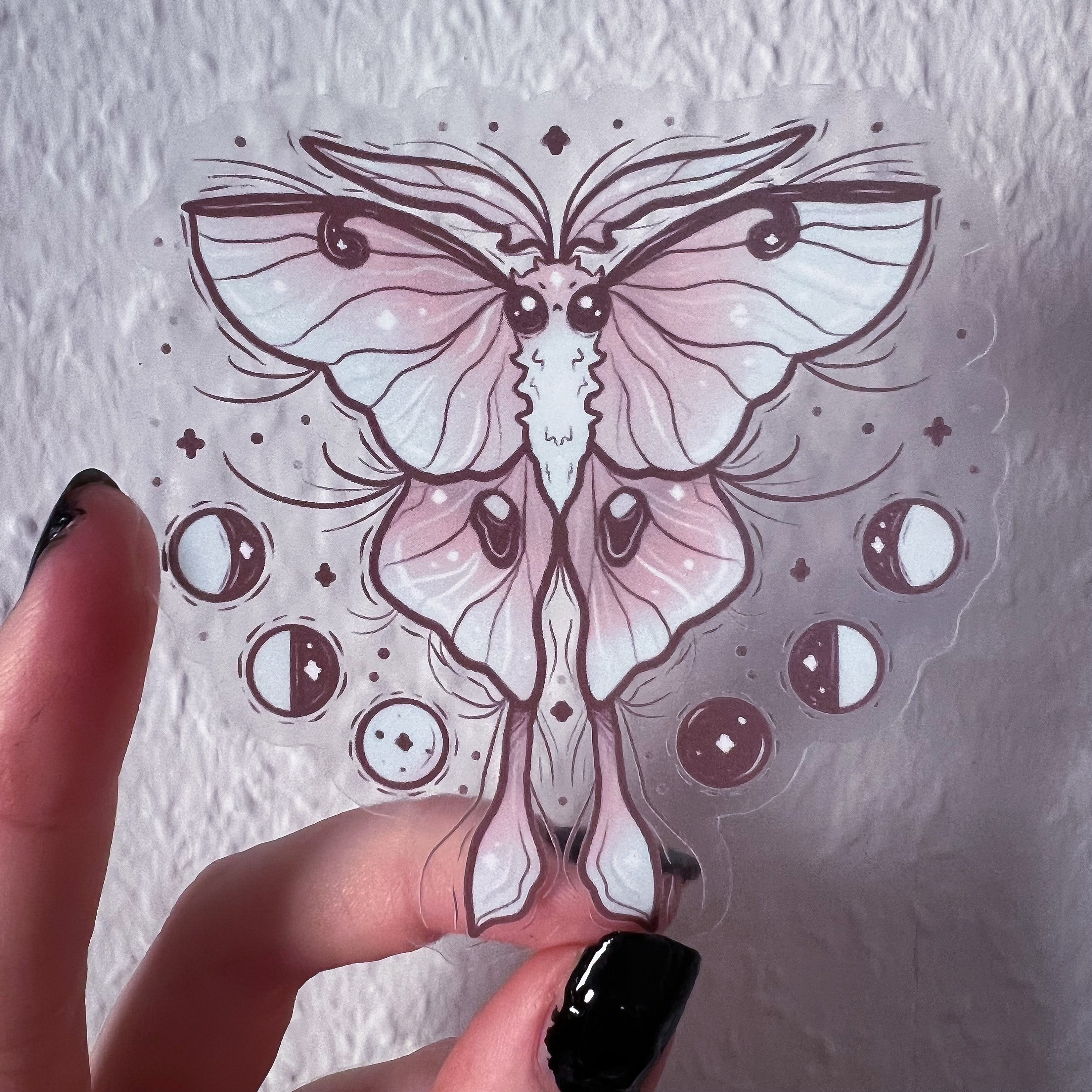 Weißer Mondfalter Transparent Aufkleber