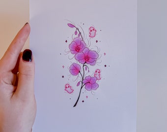 Orchid with Ghosts A5 Prints