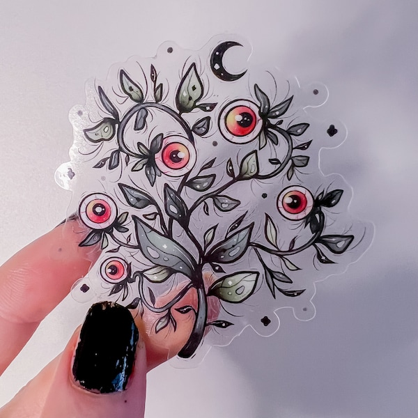 Creepy Eye Pflanze Transparent Sticker