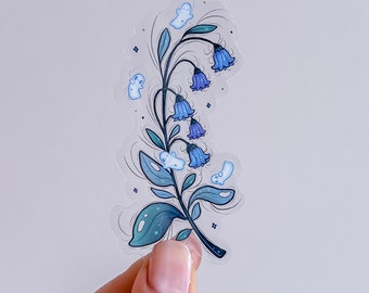 Bluebell flower with little ghost’s transparent sticker