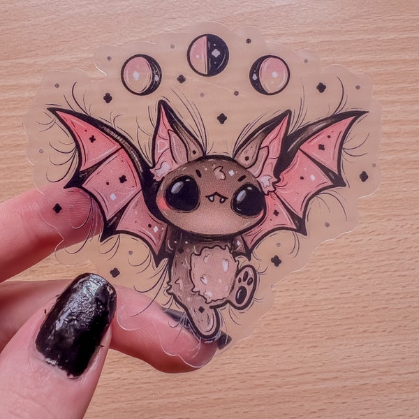 Kleine Fledermaus mit Mondphasen Sticker