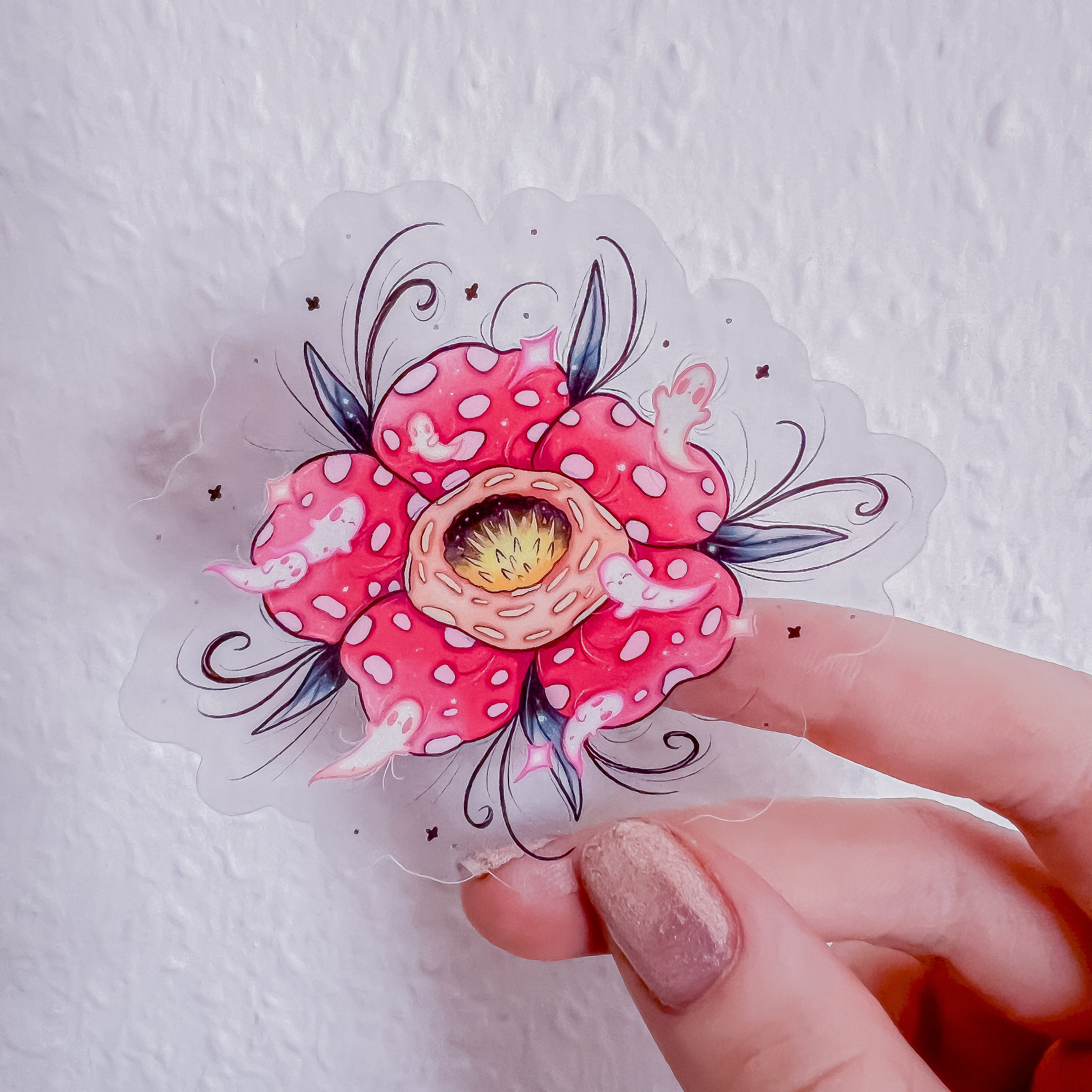 Rafflesia With Ghosts Transparent Sticker - Etsy