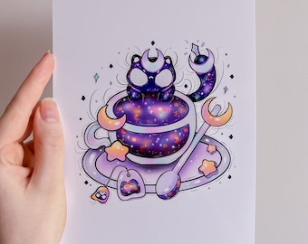 Darkness Galaxy Tea Time A5 Print