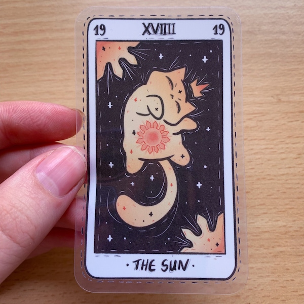 The Sun Transparenter Tarot Kartenaufkleber