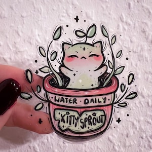 Kitty Sprout Transparenter Aufkleber