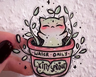 Kitty Sprout Transparenter Aufkleber