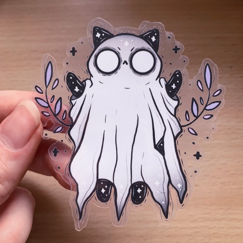Ghost Kitty Transparent Sticker image 1