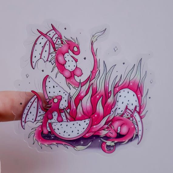 Dragonfruit dragons transparent sticker