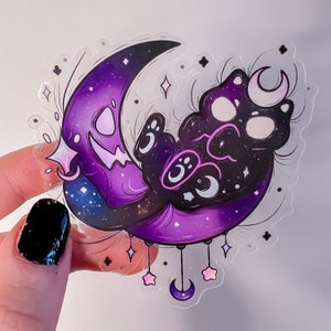 Finsternis Mond Kitty Transparent Aufkleber