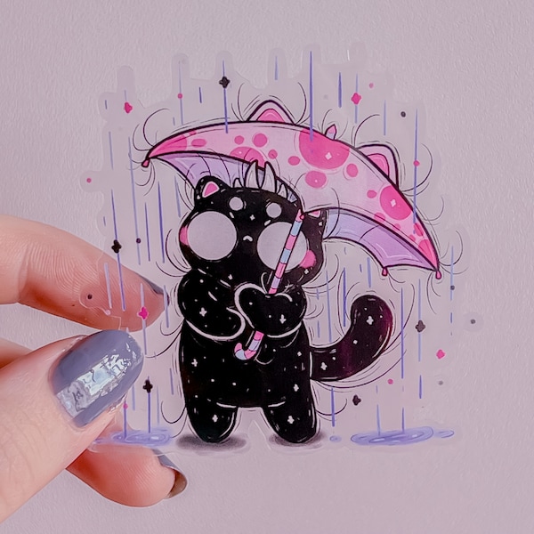 Nox mit Regenschirm Transparent Sticker