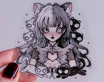 Nova Cat Girl Sticker Transparente Sticker