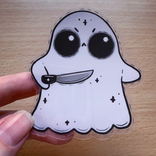 Ghost Kitty Transparent Sticker | Etsy