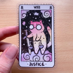 Gerechtigkeit Tarot Karte Transparent Aufkleber