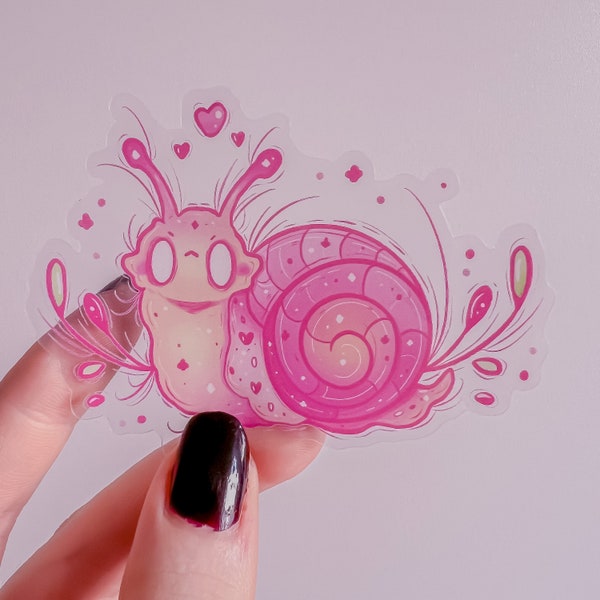 Pink Snail Transparent Sticker