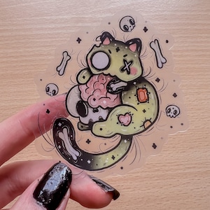 Zombie Kitty Transparent Sticker