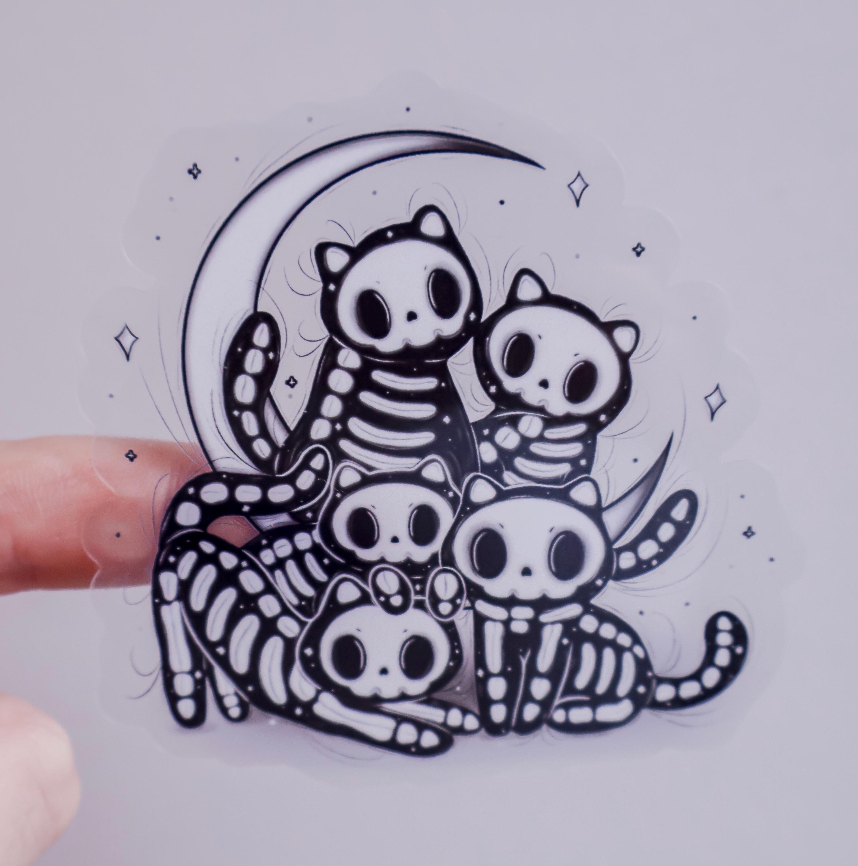 Skeleton Kitty Skeleton Kitty’s Transparent Sticker - Etsy