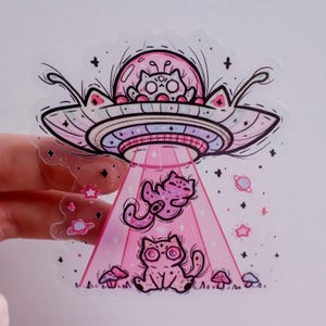 Alien Abduction Transparent Sticker