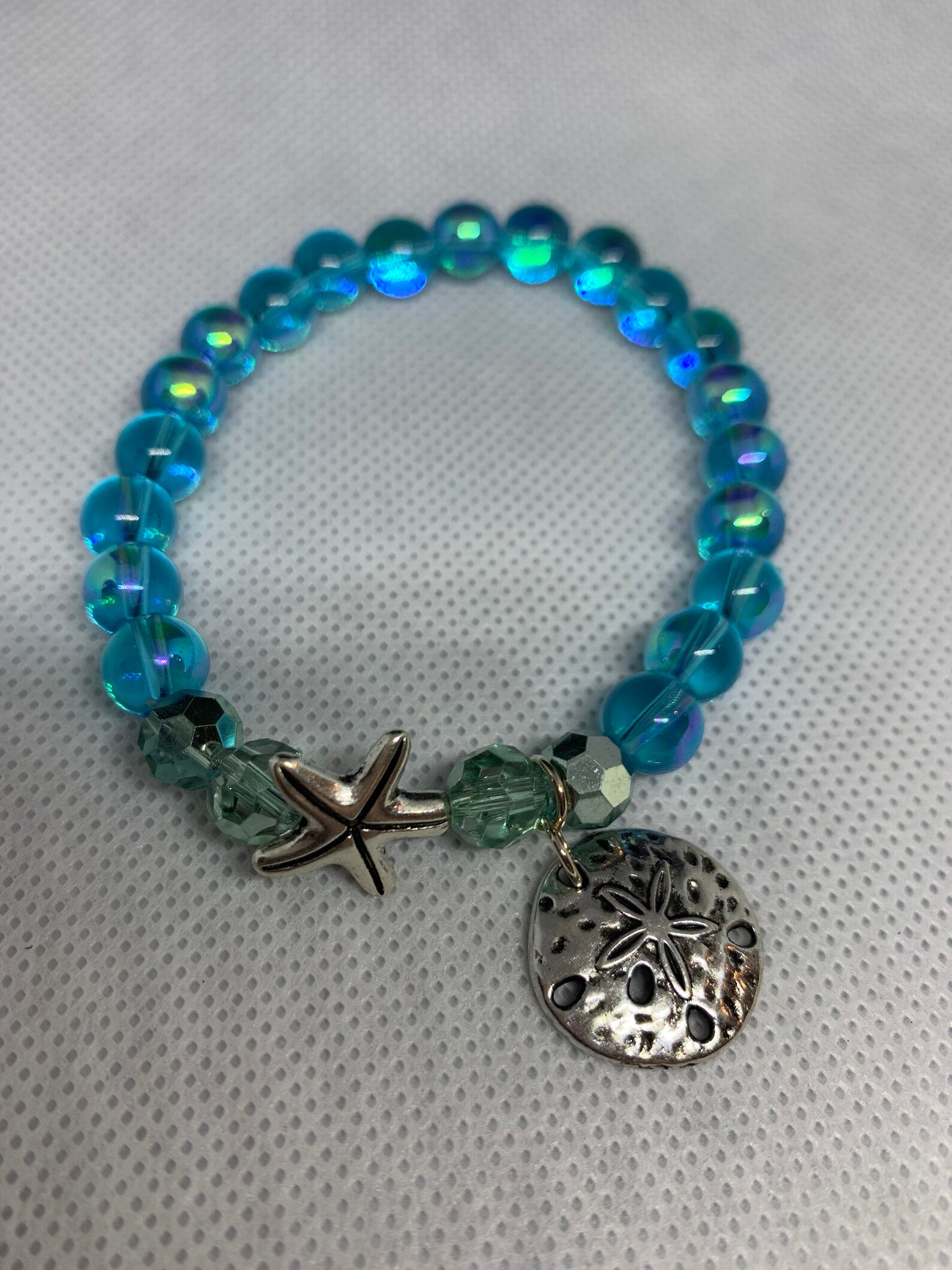 8 MM Beach Aqua Blue Bracelet | Etsy