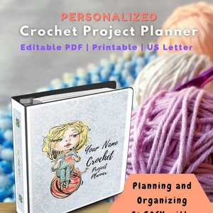 Personalized Crochet Project Planner | Editable PDF | Project Organizer | Printable Planner | Instant Digital Download