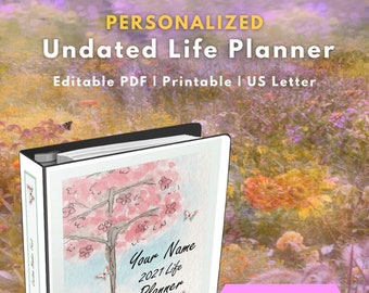 Joyful Spring Life Planner | Personalized Planner | Editable PDF | Undated Printable Planner | Instant Digital Download