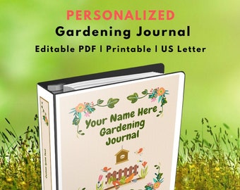 Printable Gardening Journal | Personlized Journal | Garden Notebook | Printable Inserts | Instant Download