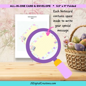 Printable Easter Note Card | All-in-one Card + Envelope | Easter ...