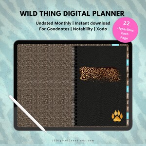 Wild Thing Digital Planner | Goodnotes | Notability | Xodo | Instant Download | Monthly | Weekly | Daily | Undated | Hyperlinked