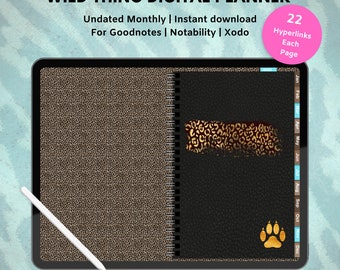 Wild Thing Digital Planner | Goodnotes | Notability | Xodo | Instant Download | Monthly | Weekly | Daily | Undated | Hyperlinked