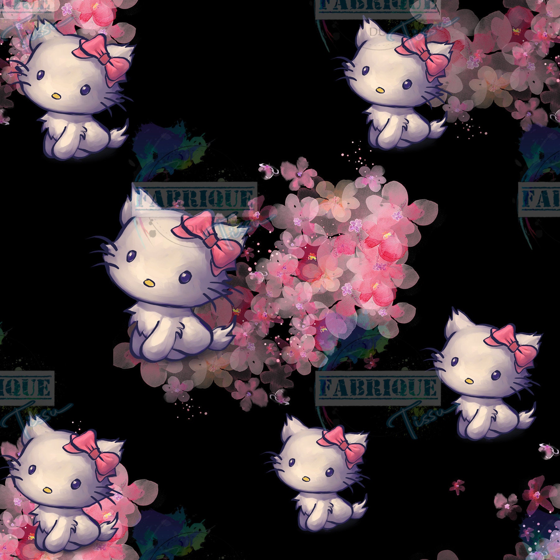 pattern 300 DP1 file to download Seamless movie girl black cat print