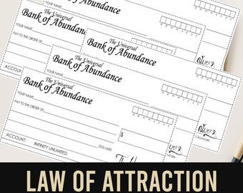Manifestation Checks Law of Attraction Checks Printable - Etsy