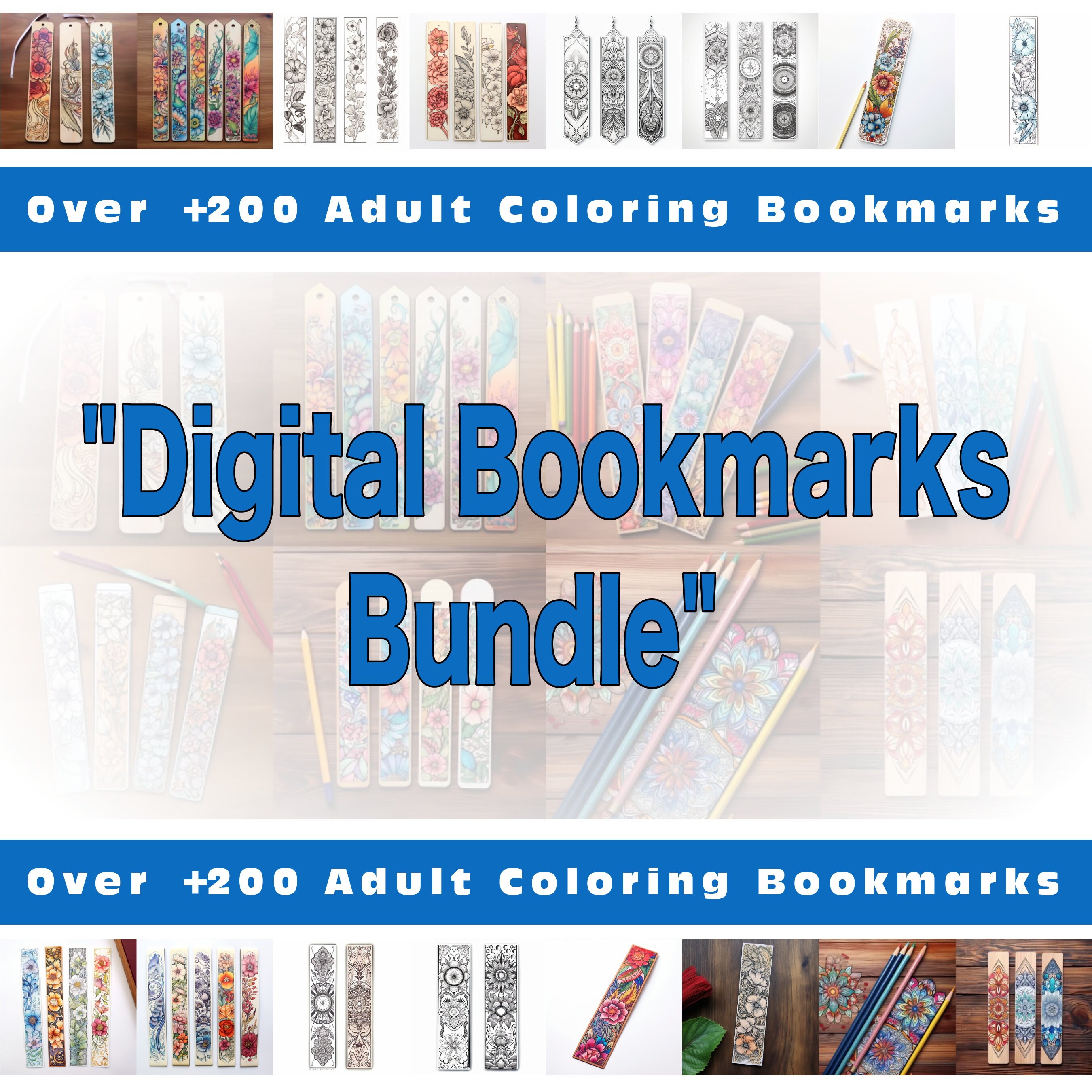 Digital Bookmarks Bundle Relax and Color With Our Digital Download