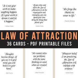 The Law of Attraction Cards | Printable Law of Attraction Bundle | Affirmation Cards | Positive Quotes Cards | Motivational Cards