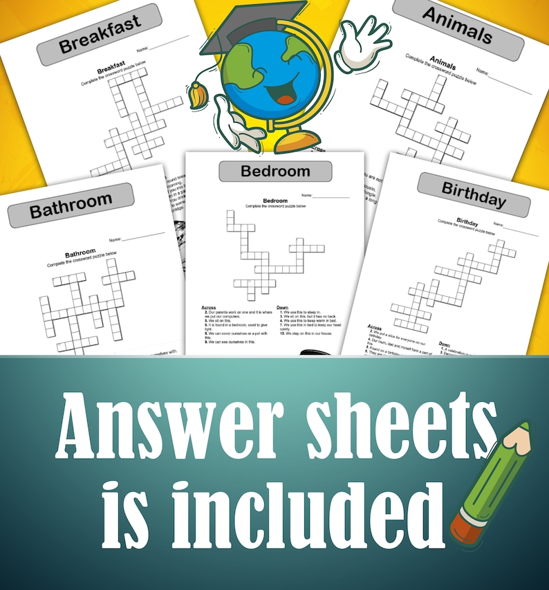 Printable Crossword Puzzles for Kids Crossword Book for Homeschooling ...
