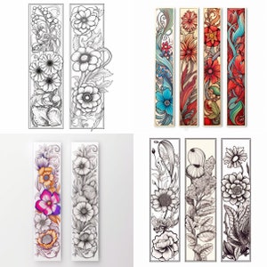 30 Digital Bookmarks : Relax and Color with Our Digital Download Adult Coloring Bookmarks - Over 30 Unique Designs of Bookmarks to color