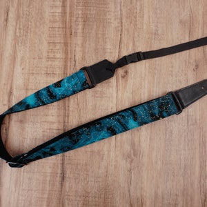 Personalized universe space ukulele strap with leather ends | star ukulele shoulder strap for soprano,concert,tenor,baritone| ukulele gifts