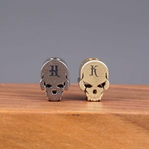 Custom Skull Bead – Brass & Titanium | Personalized Engraving